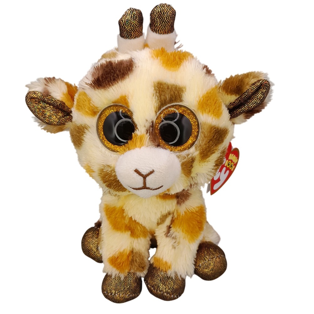 Ty Beanie Boos Stilts the Giraffe Plush Stuffed Animal Gold Glitter Eyes New Tag